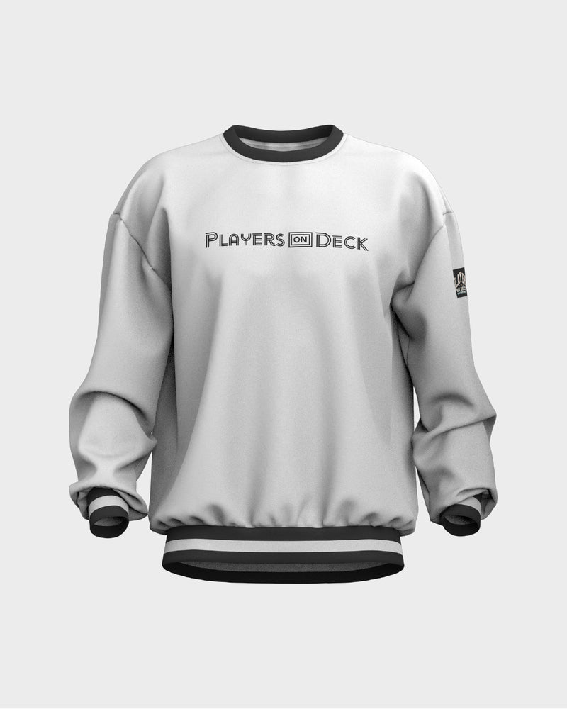 Mens Graphic Crew Neck Sweater - White & Black