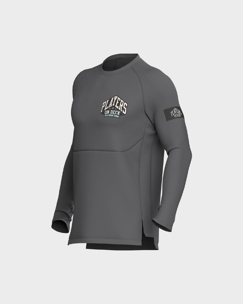 Mens Long Sleeve Performance Tee - Gray