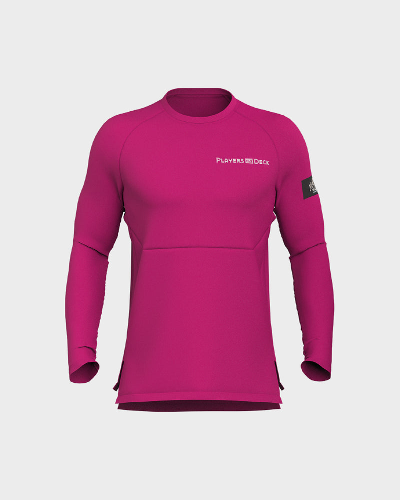 Mens Long Sleeve Performance Tee - Pink